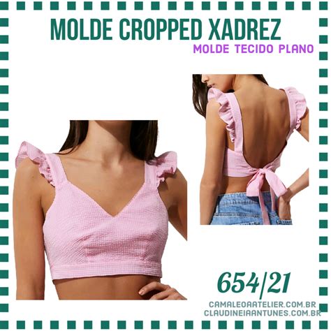 Molde Cropped Xadrez 654 21 CAMALEOA ATELIER DE COSTURA