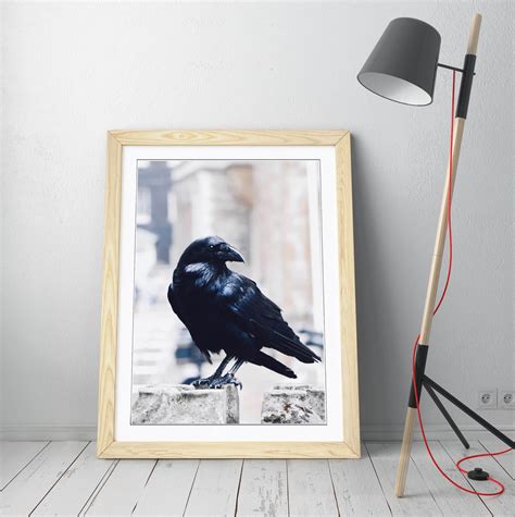 Black Raven Poster Framed Wall Art Print Picture Home Decor Etsy