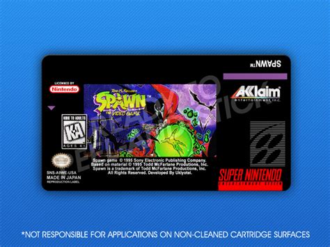 SNES - Spawn: The Video Game Label - Retro Game Cases