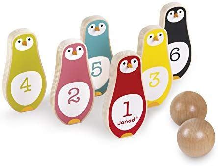 Janod J Kegelspiel Holz Pinguine Amazon De Spielzeug Mini