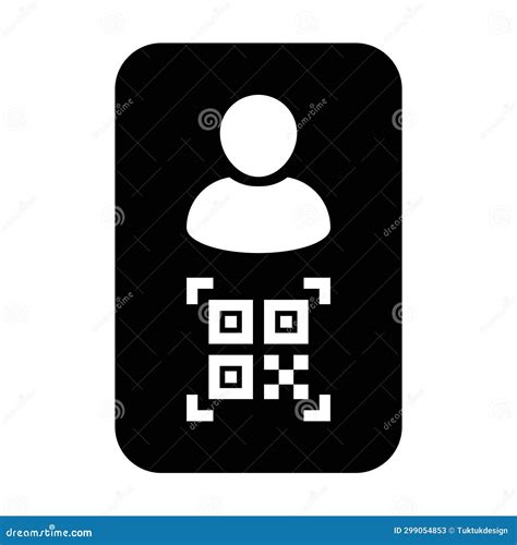 Digital Id Icon Avatar with Qr Code for Bio-metric Identity in Vector
