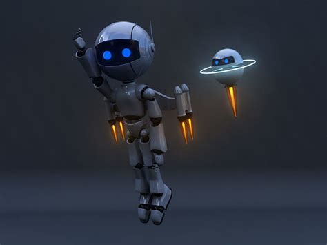 Full Rigged Jetpack Robot 3d Model Rigged Cgtrader