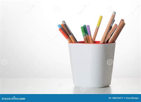 A Lot Of Pencils In A Glass Stock Image Image Of Line Abstract