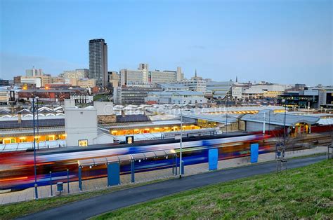 Sheffield City Skyline Panoramic View at Dawn