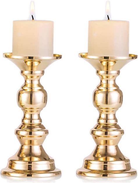 Nuptio Set Van Gouden Metalen Pilaarkandelaars Bruiloft Centerpieces