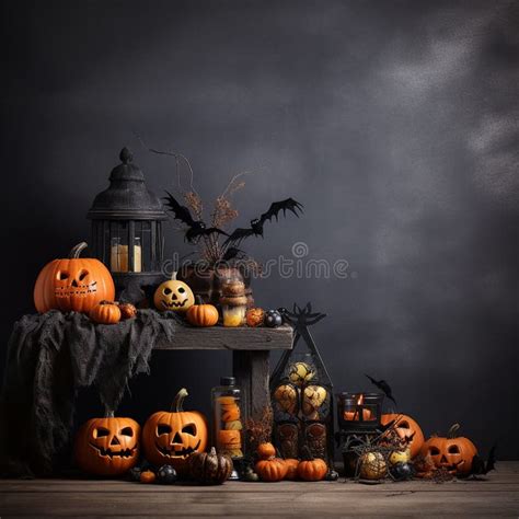 Eerie Halloween background stock illustration. Illustration of ground ...