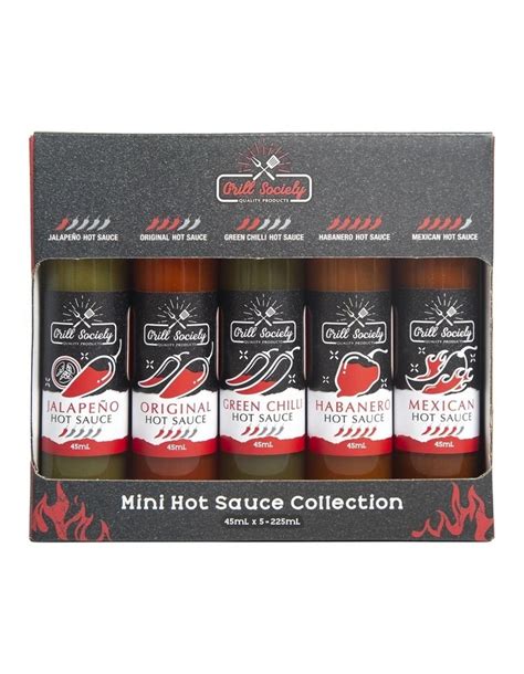 Grill Society Mini Hot Sauces 5x 50ml Myer