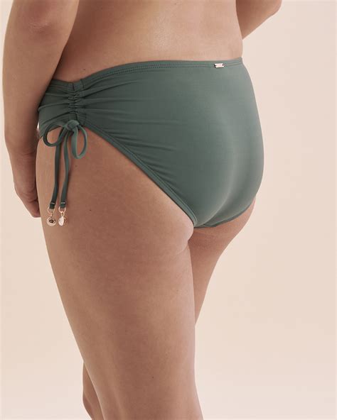 ANNE COLE Live In Color Alex Side Tie Bikini Bottom Green Bikini