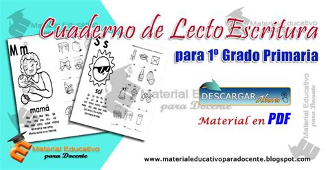 Material Educativo Cuaderno De Lectoescritura Para Primer Grado