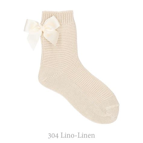 Garter Stitch Short Socks With Bow By Condor Cn023 Okaaspain