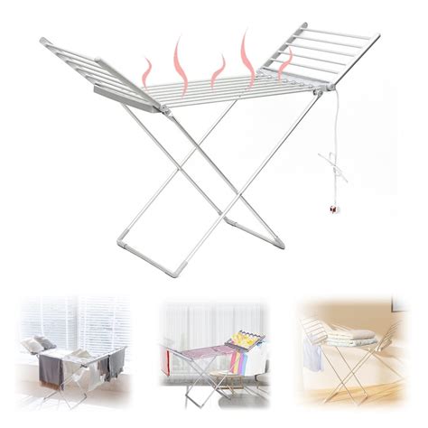 Buy Bars Electric Heated Clothes Airer Drying Rack W Foldable