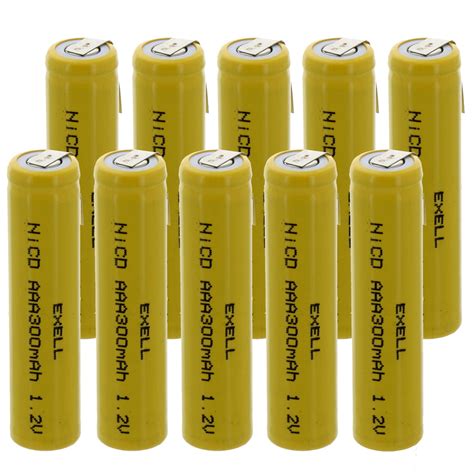 10x AAA 1 2V 300mAh Rechargeable Batteries W Tabs For Solar Remotes