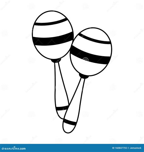 Cuban Maracas Icon Flat Design Stock Vector Illustration Of Play