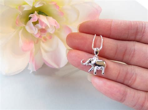 All Sterling Silver Elephant Necklace Baby Elephant Necklace Good