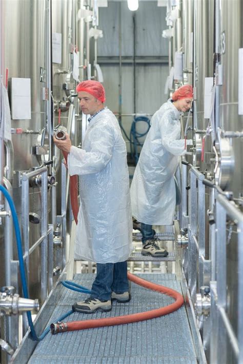 Portrait Two Factory Workers Stock Photo Image Of Background