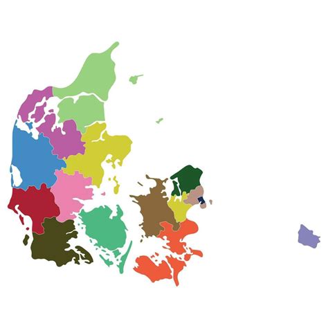 Denmark map with administrative provinces. Map of Denmark 32975922 ...