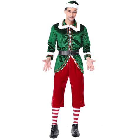 Adult Mens Wonderful Santas Helper Christmas Elf Male Costume Fun At ...