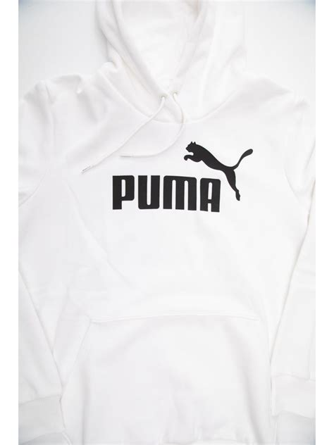 Blusão Puma Moletom Feminino Hoodie Canguru Essentials 586788 02 Branco