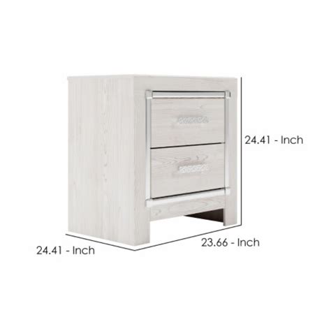 Wooden Nightstand With Drawers And Usb Ports White Saltoro Sherpi