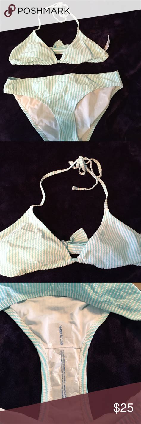 Jcrew Factory Light Blue Seersucker Bikini Seersucker Bikini Bikinis