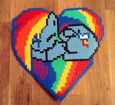 Mlp Sleeping Rainbow Dash Hama Beads By Kay Gibson Pony Bead Patterns