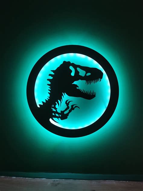 T Rex Metal Wall Led Light Night Light T Rex Light Dinosaur Etsy