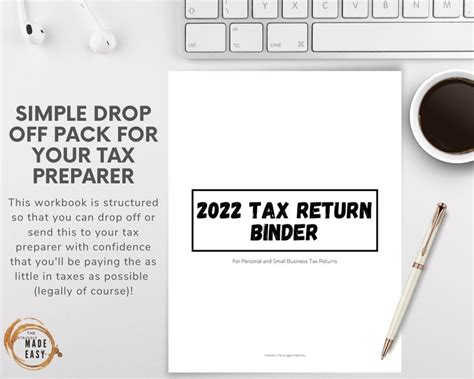 2022 Tax Return Binder Personal Small Business Tax Etsy