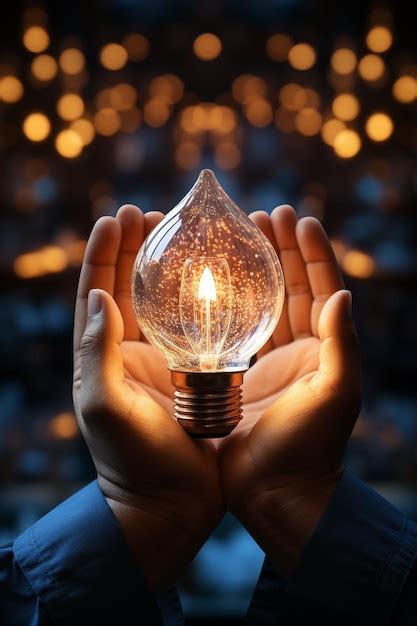 Premium Ai Image Hand Holds A Light Bulb Hd K Wallpaper Stock