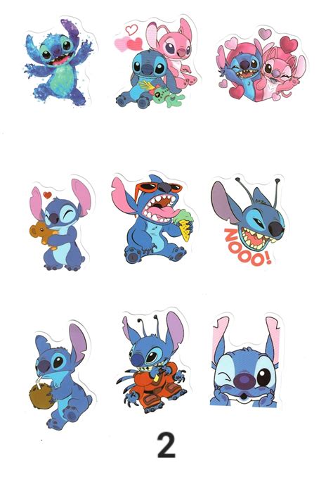 Stitch And Angel Stickers Cartoon Stickers T For Etsy