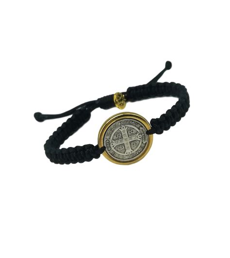 St Benedict Medal Bracelet Mens Catholic Bracelet Etsy