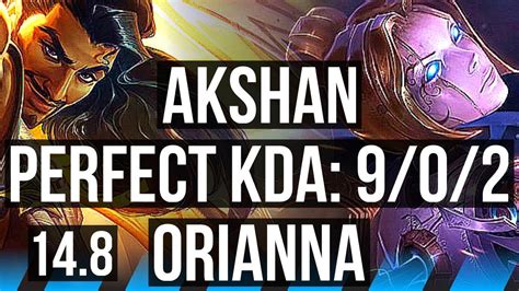 AKSHAN Vs ORIANNA MID 9 0 2 1400 Games Legendary KR