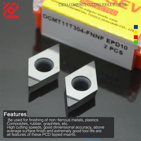 Edgev PCD Diamond Tipped Inserts DCMT070202 DCMT070204 DCMT11t304