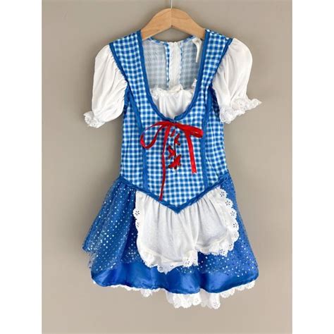 Costume Usa Costumes Dorothy Wizard Of Oz Glitter Blue White Short Sleeve Halloween Costume