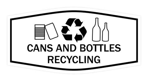 Fancy Cans And Bottles Recycling Sign White Large Walmart