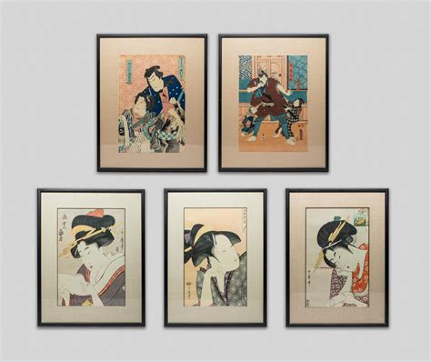 At Auction Set Japanese Woodblock Prints