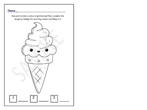 Summer Ice Cream Number Colour Teaching Resources