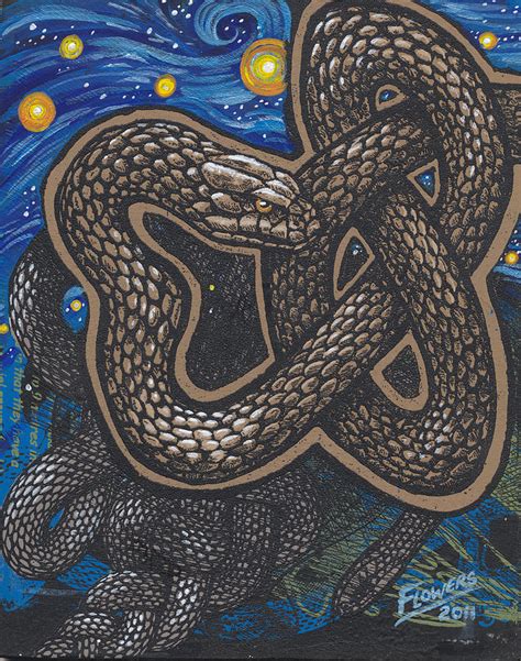 Celtic Serpent Painting by Bill Flowers