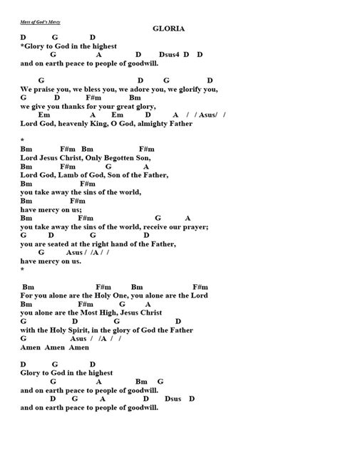 Gloria. Guitar Chords PDF | PDF