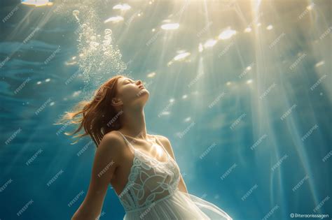 Premium Photo | A girl in a wedding dress underwater