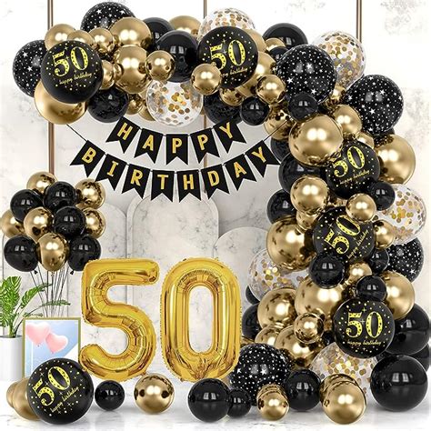 Amazon Th Black Gold Birthday Party Decoration Sets Inch Gold