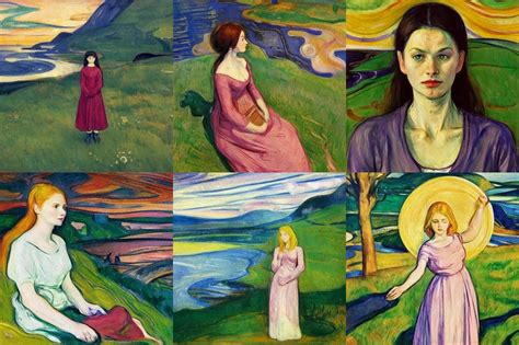 Portrait Of A Lovely Irish Goddess Art By Edvard Munch High De