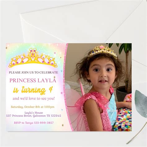 Editable Princess Invitation Princess Birthday Invitation Girls