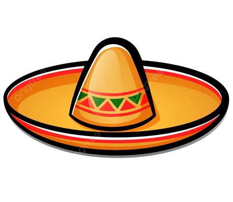 Vector Sombrero Mexican Hat Cartoon Design Isolated Fiesta Vector