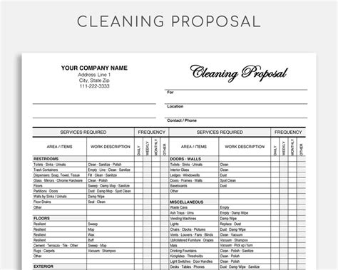 Cleaning Service Proposal Cleaning Proposal Template Etsy