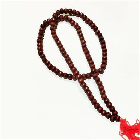 Red Sandalwood Lal Chandan Mala Mm Beads Long Chain