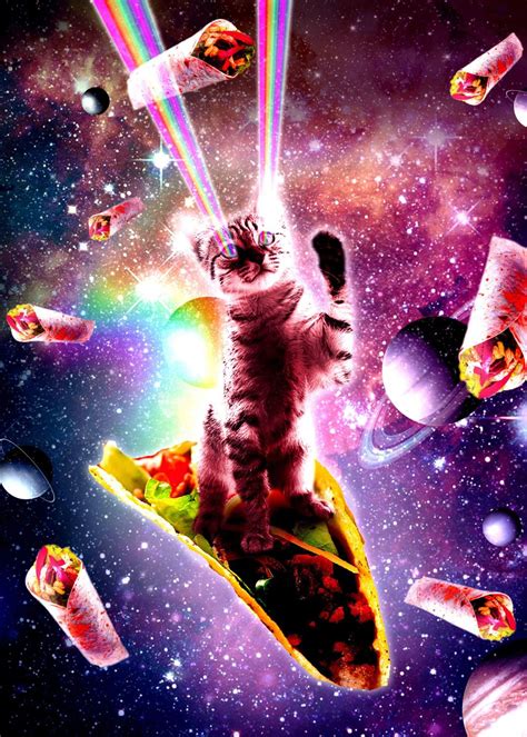 Space Laser Cat Wallpaper