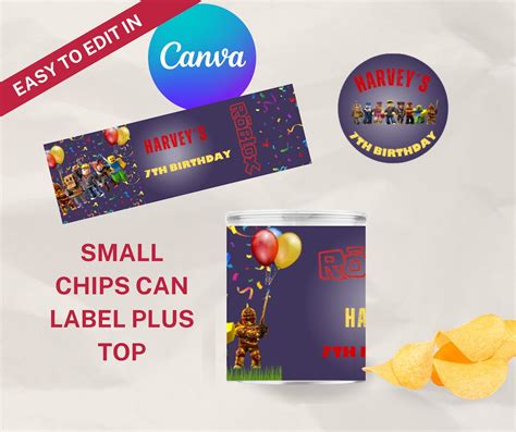 Pringles 1 3 Oz Labels Template Canva Editable Template Roblox Boy