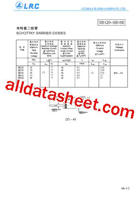 SB120 Datasheet PDF Leshan Radio Company