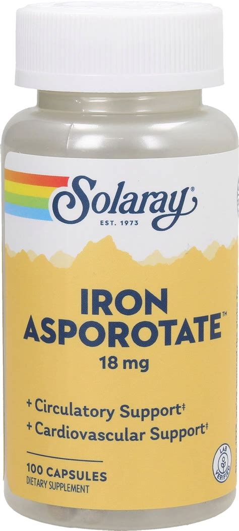 Iron Asporotate, 100 capsules - Solaray - VitalAbo Online Shop Europe