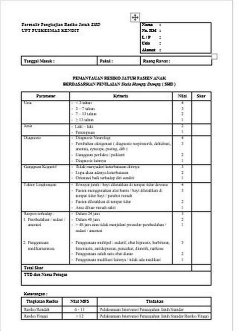 Formulir Pengkajian Resiko Jatuh Shd